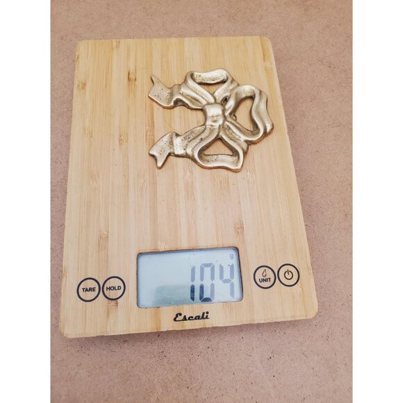 Vintage 1970s Ornate Brass Bow Wall Decor, Brass Ribbon with Patina, Girls Room - Picture 10 of 10